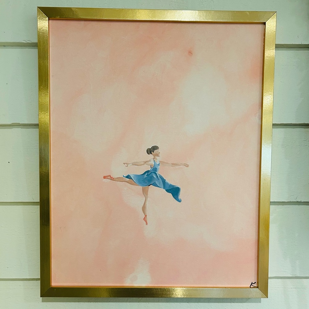 Hand painted ballerina silhouette